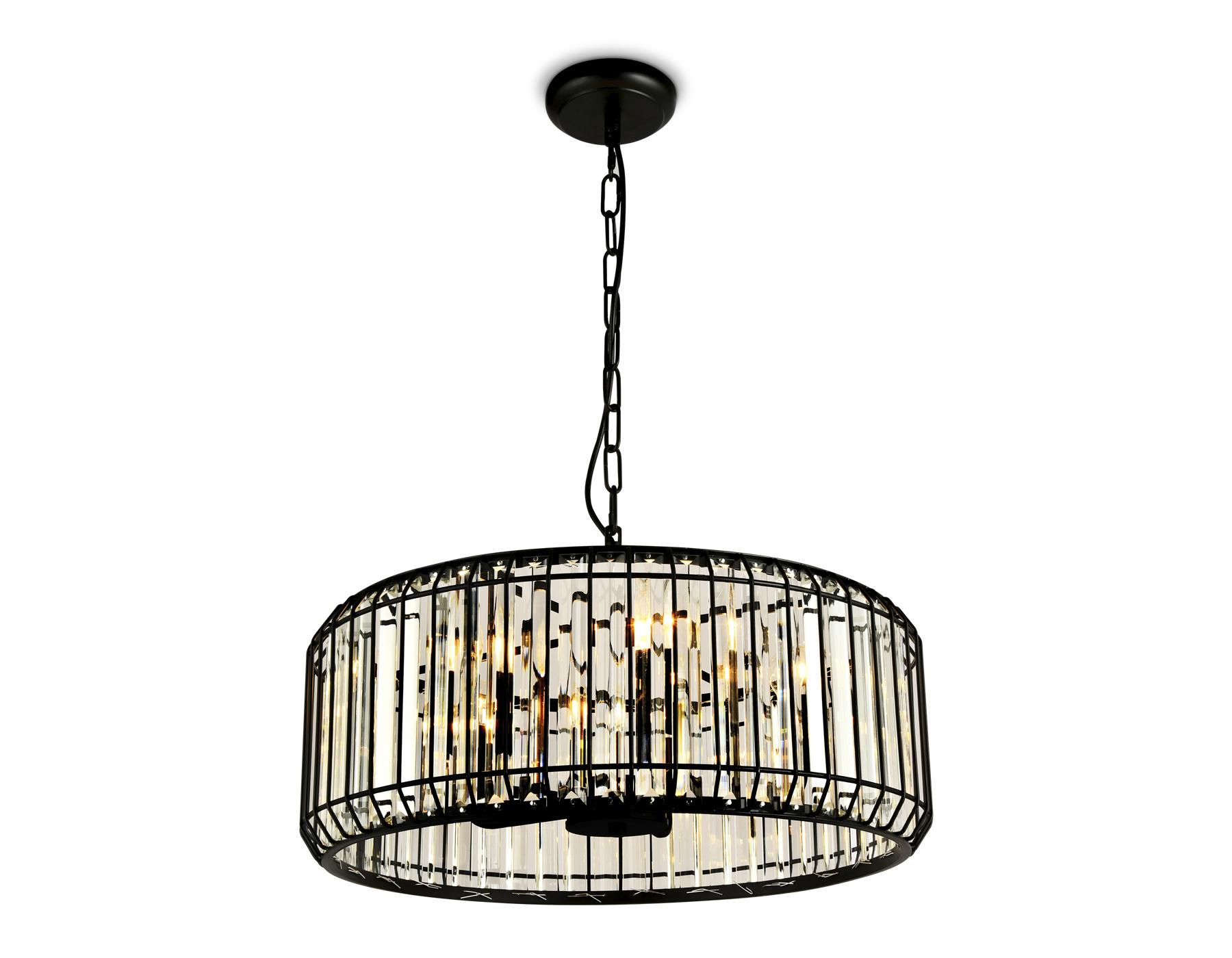 Подвесная люстра Ambrella с хрусталем TR5815  черный/прозрачный E14/5 max 40W D500*650